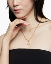 DY Elements® Heart Amulet in 18K Yellow Gold with Pink Opal and Diamonds, 18.7mm